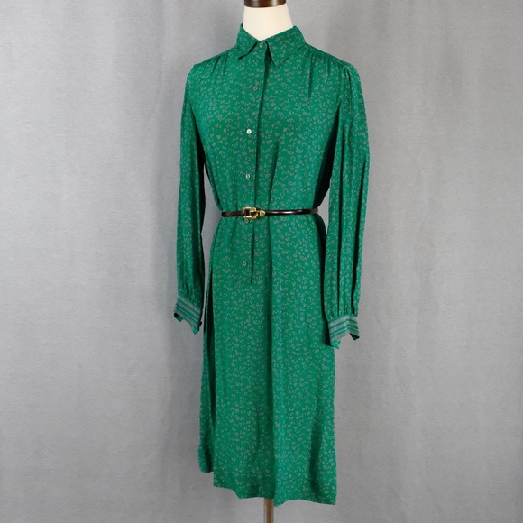 Vintage Nat Kaplan Couture Silk Floral Shirt Dress - Picture 1 of 14